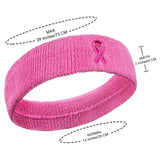 Suddora Bulk Pink Ribbon Sweatband Set [20-Pack]
