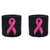 Suddora Pink Ribbon Wristband Pair [3-Pack]