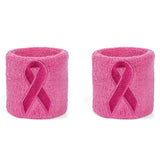 Suddora Pink Ribbon Wristband Pair [3-Pack]