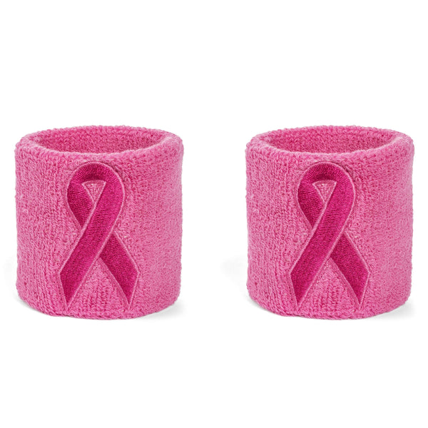 Suddora Pink Ribbon Wristband Pair [3-Pack]